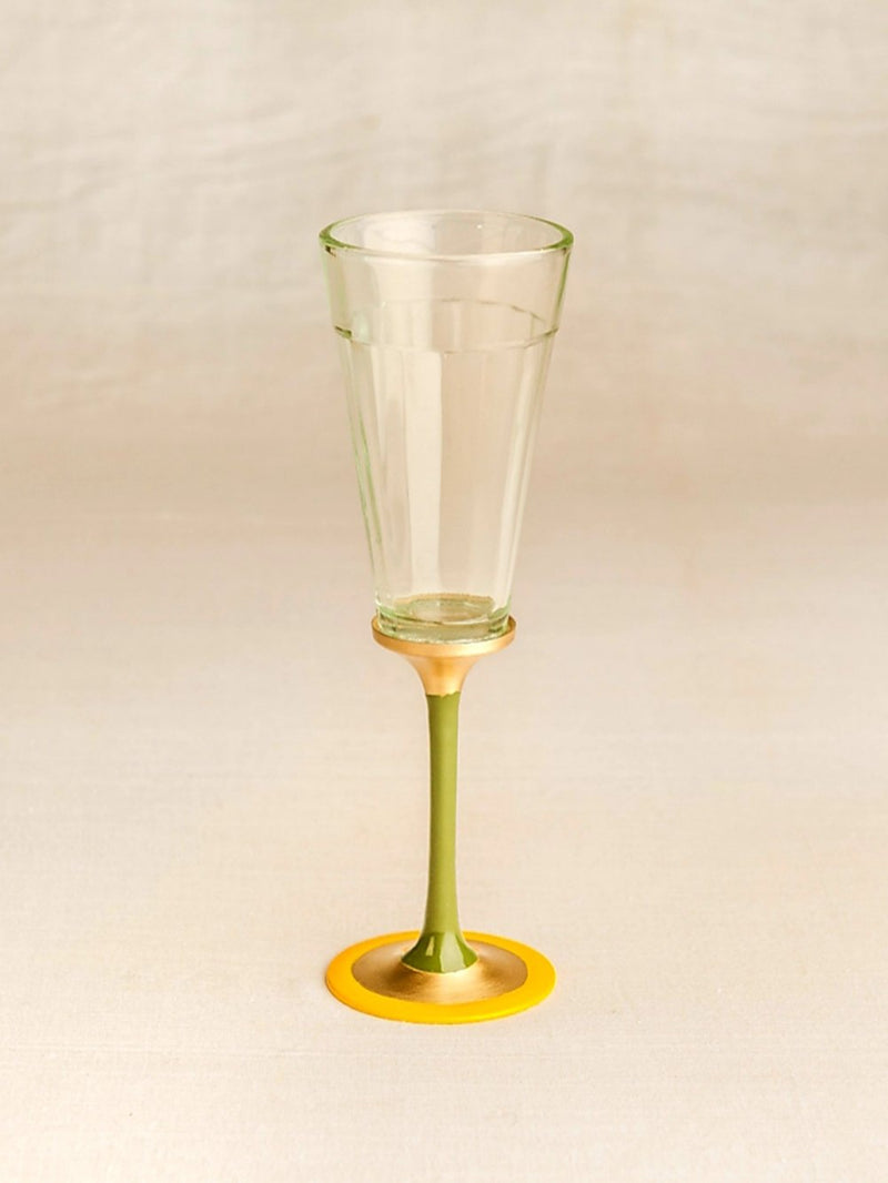Ikkis   I   Drinkware Glass chai stem set of 2 Haldi - Shop Cult Modern