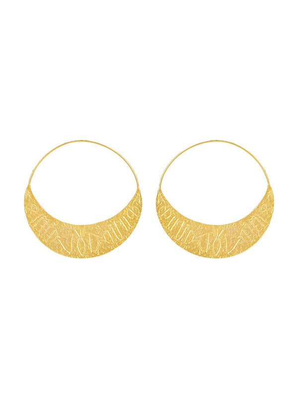 Zohra   I   Earrings Incription Hoops Handcrafted Gold Plated - Shop Cult Modern
