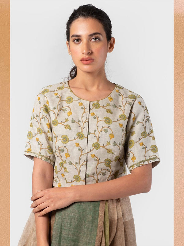 Anavila  I   basil-floral-summer-blouse - Shop Cult Modern
