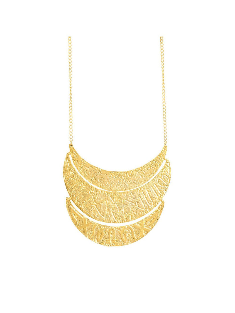 Zohra   I   Necklace Pictograph Handcrafted Gold Plated - Shop Cult Modern