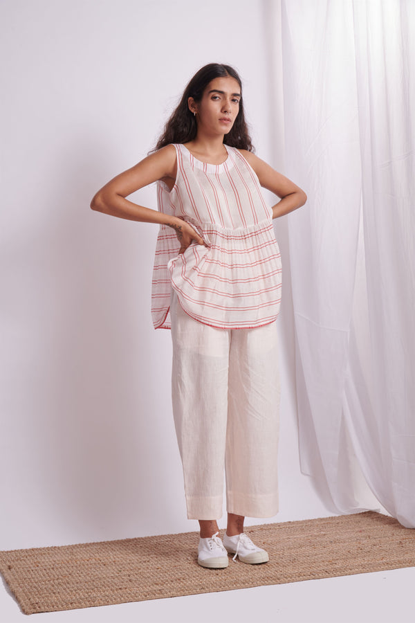 The Plavate I Salkovo How do I look Co-ord Set Silk Red Stripes Daily Collection AW22-21 - Shop Cult Modern