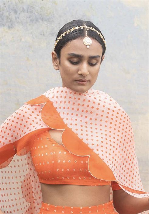Yam   I   Florence Naranghi Blouse BLOUSE  MULMUL ORANGE An Indian Summer YAMBL18 - Shop Cult Modern