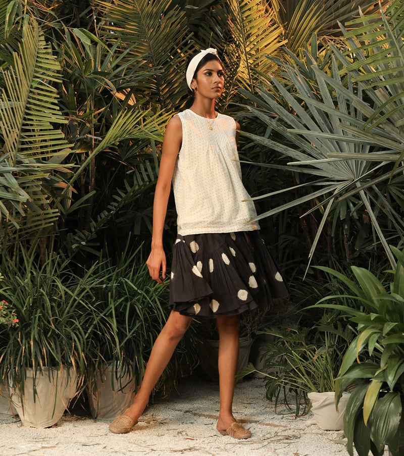 Khara Kapas   -     White polka top Distant Mornings - Another Day in Paradise - Shop Cult Modern