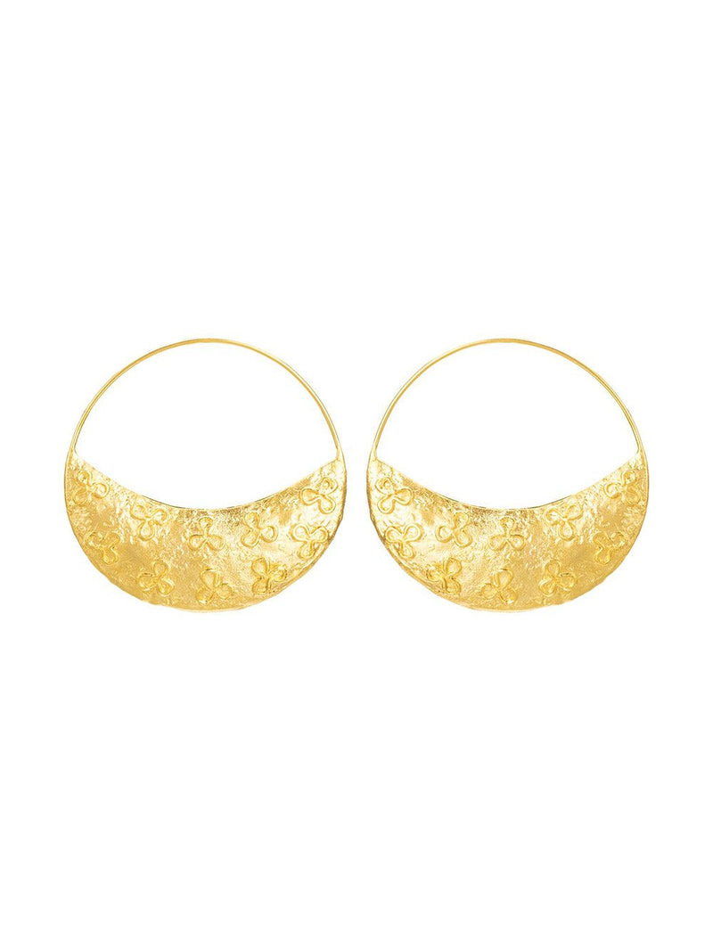Zohra   I   Earrings Meluha Regal Hoops Handcrafted Gold Plated - Shop Cult Modern