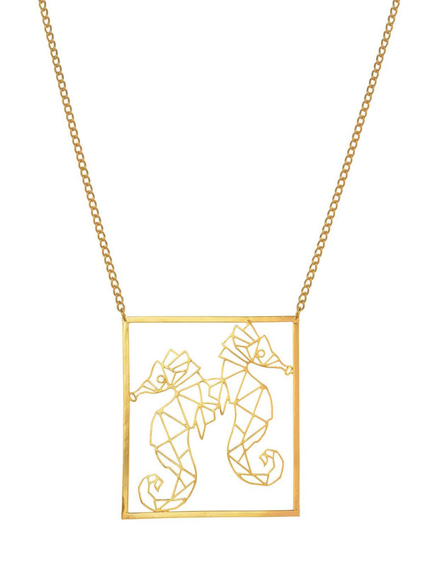 Zohra   I   Necklace De La Mer Seahorse Handcrafted Gold Plated - Shop Cult Modern