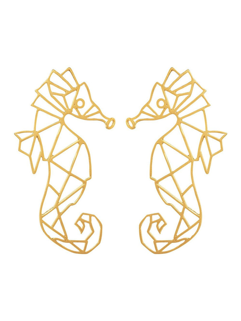 Zohra   I   Earrings De La Mer Seahorse Handcrafted Gold Plated - Shop Cult Modern