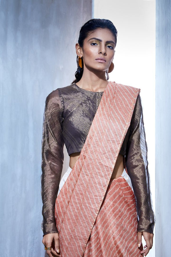 Urvashi Kaur   I   Leheriya Tissue Silk Saree - Shop Cult Modern