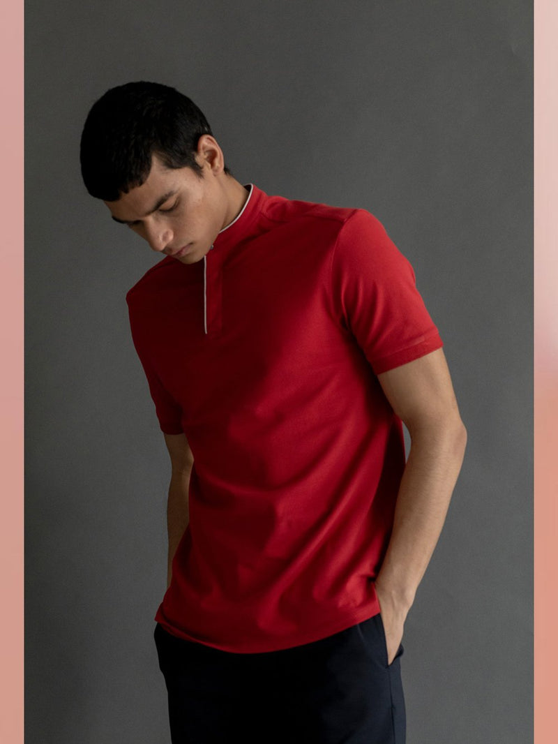 Perona   I   T-Shirt Polo Hardy In Couture Red - Shop Cult Modern