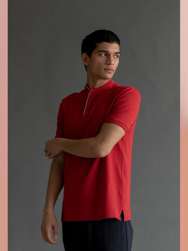 Perona   I   T-Shirt Polo Hardy In Couture Red - Shop Cult Modern
