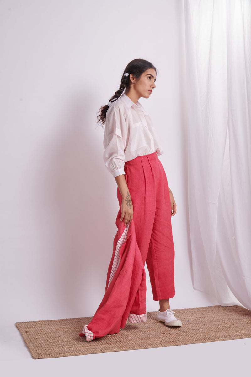 The Plavate I Glazynino Letâ€™s not go anywhere Co- ord Set Linen Raspberry Daily Collection AW22-20 - Shop Cult Modern