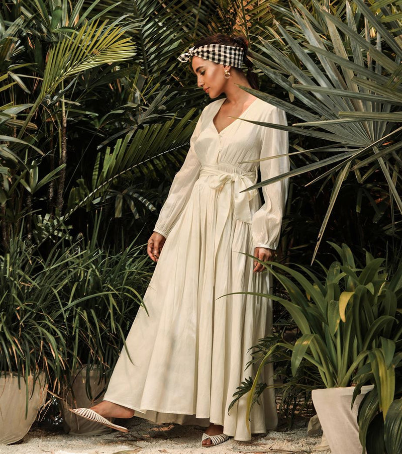 Khara Kapas   -   Daydream White slit dress  - Another Day in Paradise - Shop Cult Modern
