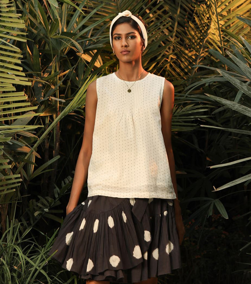 Khara Kapas   -     White polka top Distant Mornings - Another Day in Paradise - Shop Cult Modern