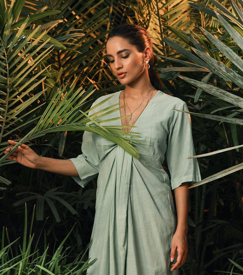 Khara Kapas   -   Here And Now Mint dress with front knot - Another Day in Paradise - Shop Cult Modern