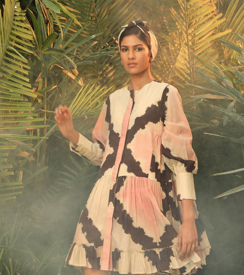 Khara Kapas   -   Lost In Reverie Multicolour tie & dye short dress - Another Day in Paradise - Shop Cult Modern