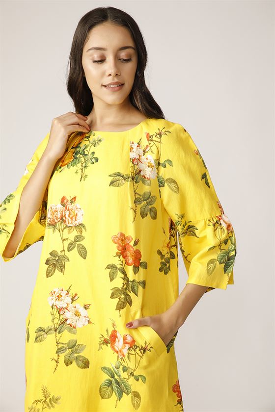 Payal Pratap   -   Netted Floral Dress Morning Glory - Shop Cult Modern