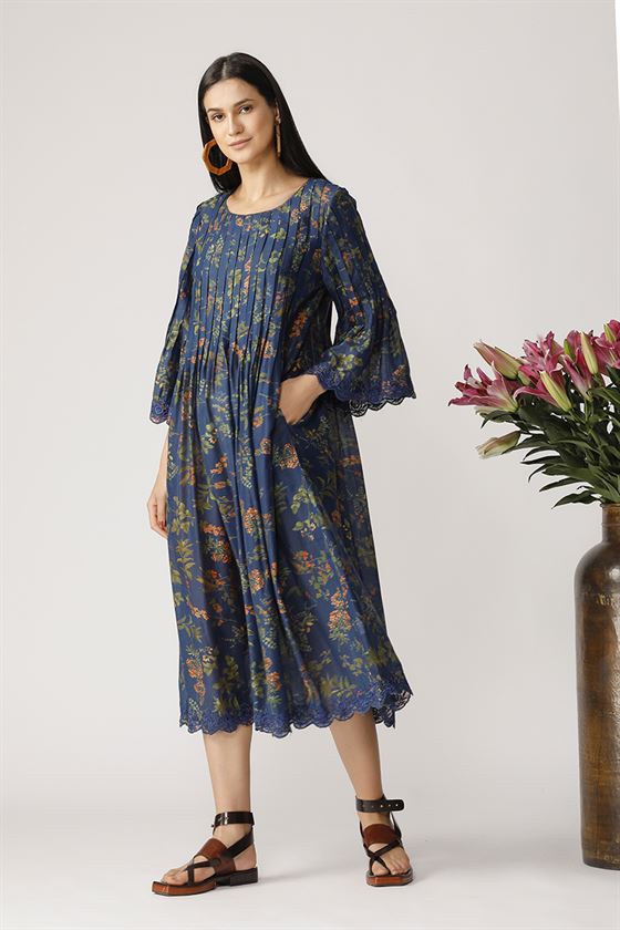 Payal Pratap   II   Morning Glory Braun Printed Dress - Shop Cult Modern