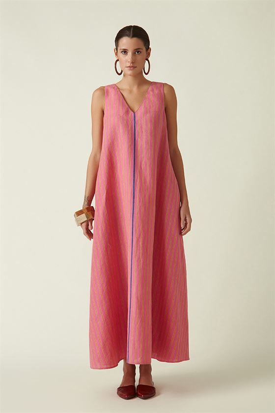 Payal Pratap   I   Kensington Lyrina Sleeveless Dress Linen Pink Transition Edit 4T-14A - Shop Cult Modern