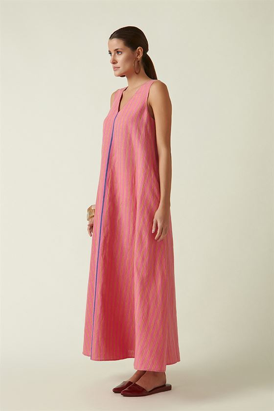 Payal Pratap   I   Kensington Lyrina Sleeveless Dress Linen Pink Transition Edit 4T-14A - Shop Cult Modern