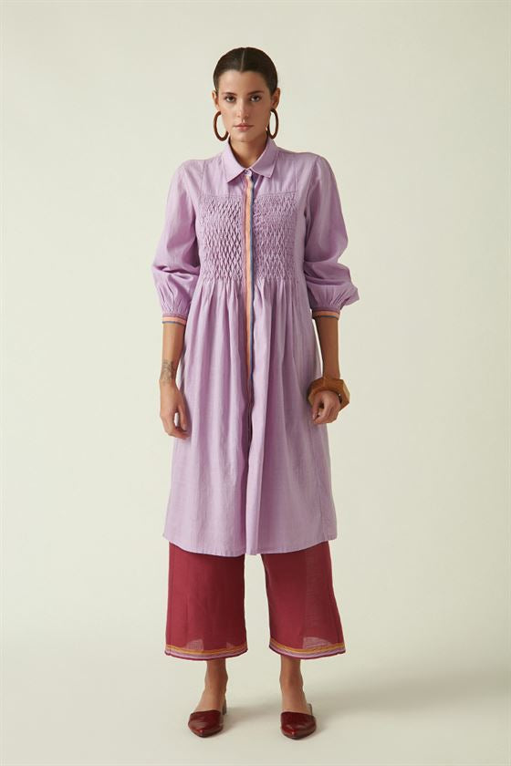 Payal Pratap   I   Bedford Park Jason Tunic Dress
 Cotton Handloom  Mauve Transition Edit 4T-10 - Shop Cult Modern