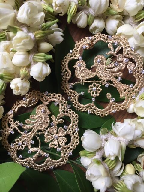 Shachee Fine Jewellery - rare-bird-earrings-in-micromosaic-gold-and-diamonds - Shop Cult Modern
