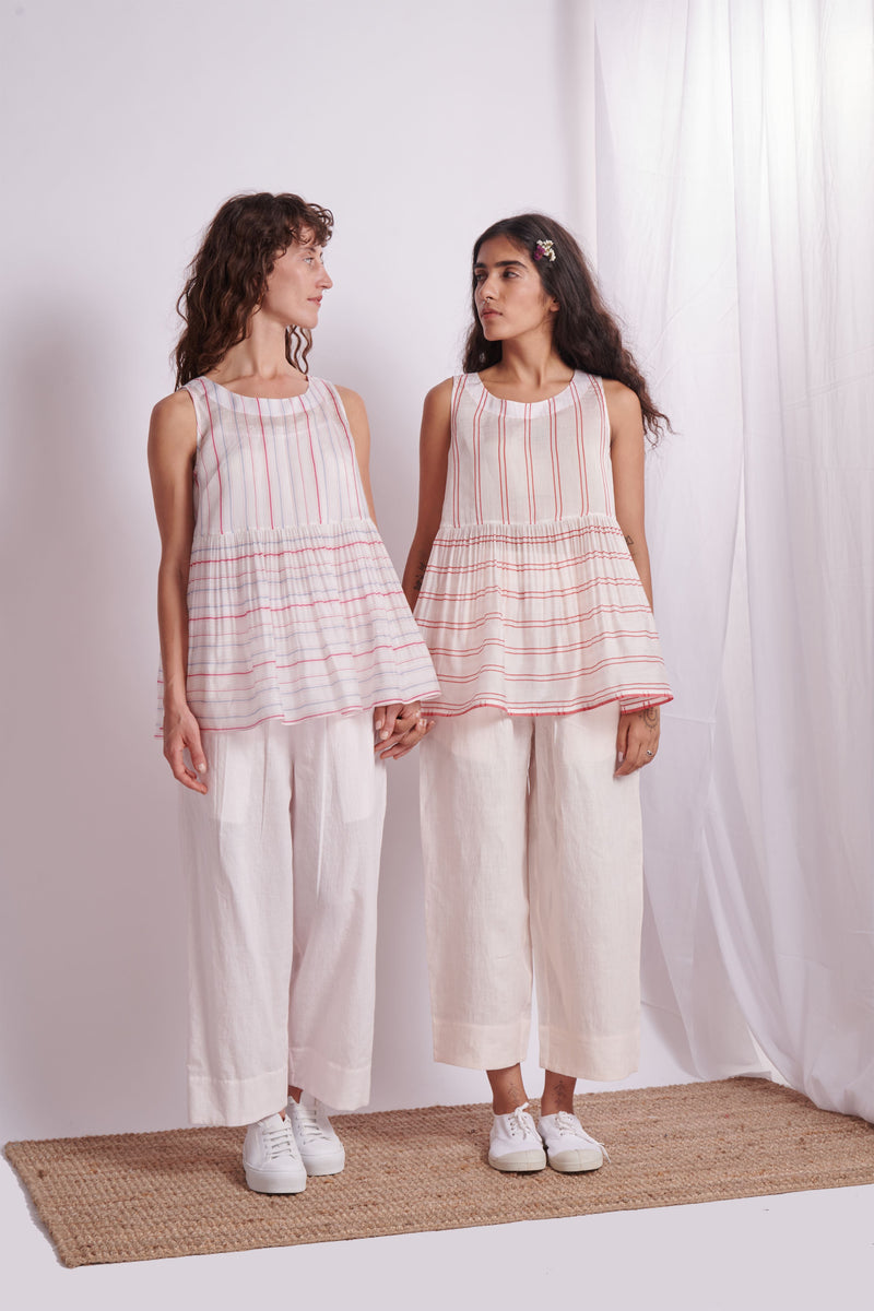 The Plavate I Novinki Take it easy Co-ord Set Silk 4 Colour Stripes Daily Collection AW22-14 - Shop Cult Modern