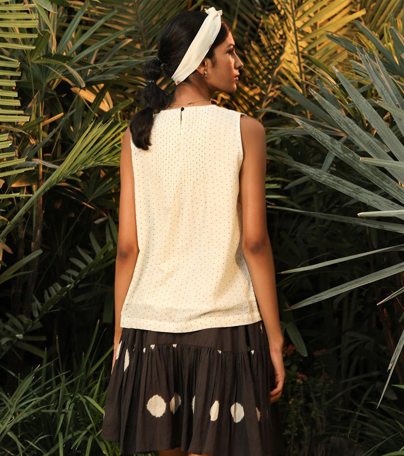 Khara Kapas   -     White polka top Distant Mornings - Another Day in Paradise - Shop Cult Modern