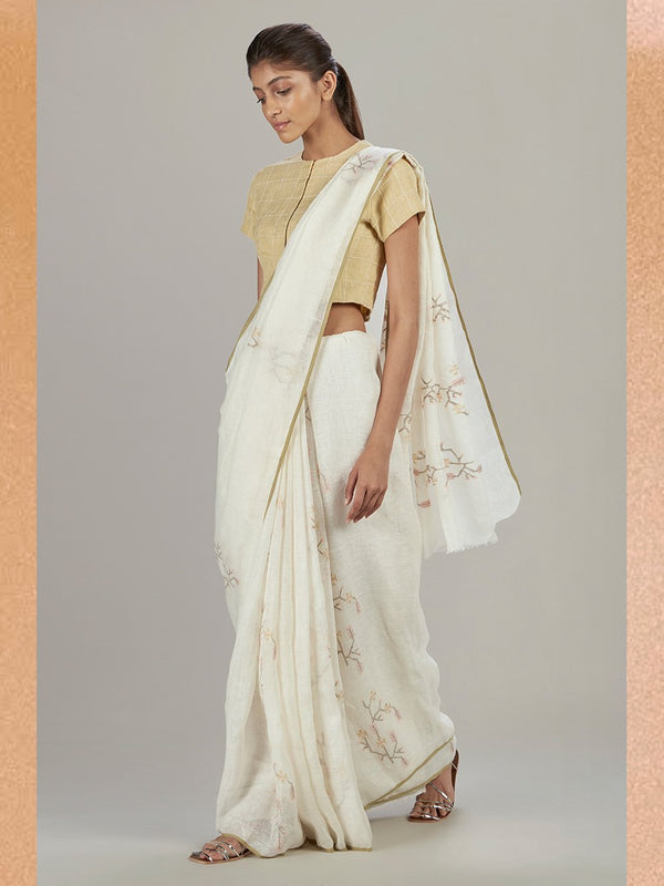Anavila  I   summer-garden-jamdani-sari - Shop Cult Modern