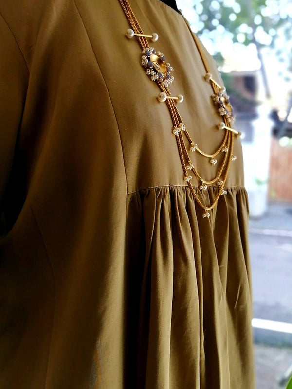 Raw Mango - dress-mehnaz-angel-handwoven-silk-beige - Shop Cult Modern