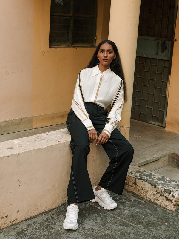 Bodice   I   Pants-These-Sharply-Tailored-Trousers-Have-Contrasting-Top-Stitch-Detailing-They-Have-A-Front-Button-Closure-With-Pockets-On-Either-Side-And-A-Front-Zipper - Shop Cult Modern