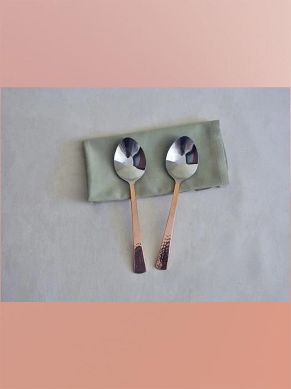 Studio Coppre  -   Dessert Spoon Beaten Copper Plated (set of Six) - Shop Cult Modern