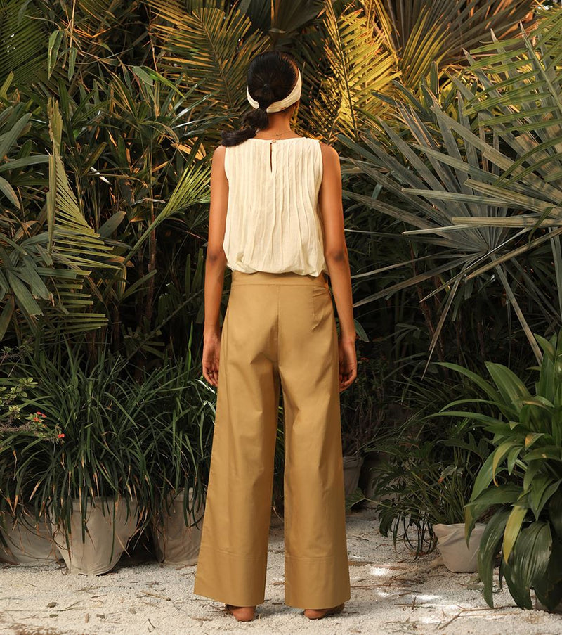 Khara Kapas   -   Lonesome Stranger  Beige straight pants' Lonesome Stranger  - Another Day in Paradise - Shop Cult Modern