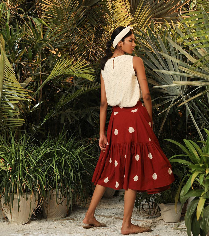 Khara Kapas   -   Deep red polka skirt Mushroom Head Deep red polka skirt Mushroom Head - Another Day in Paradise - Shop Cult Modern