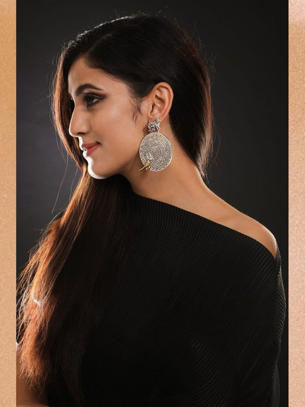 Sheetal Zaveri - Nandi Chakra Earring Silver Handcrafted E - Shop Cult Modern
