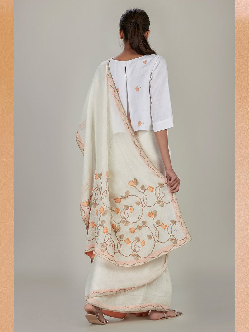 Anavila  I   scallop-detail-summer-cross-sari - Shop Cult Modern