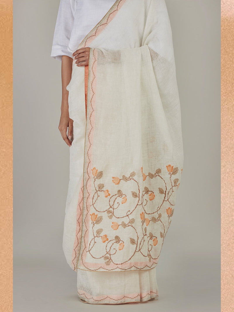 Anavila  I   scallop-detail-summer-cross-sari - Shop Cult Modern