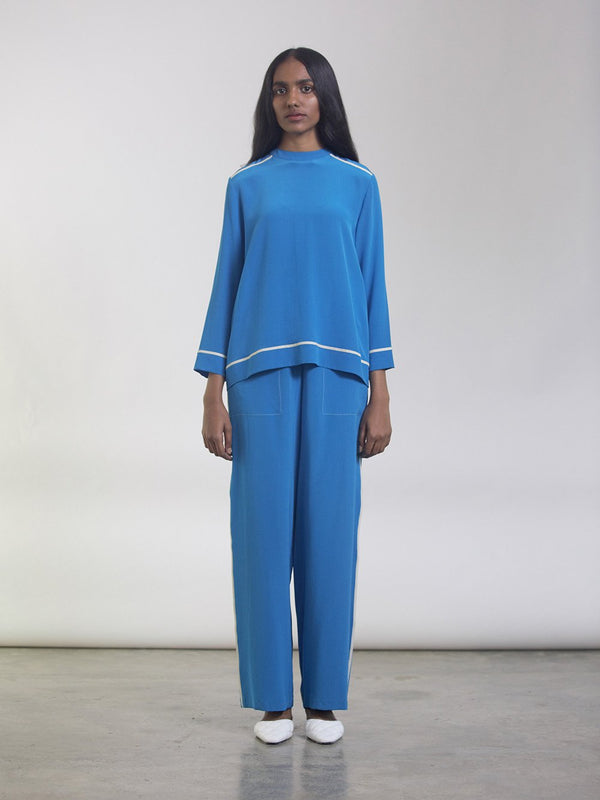 Bodice   I   Pants-These-Wide-Leg-Trousers-Are-Made-From-Fluid-Silk-Crepe-They-Have-Binding-On-The-Sides-And-Contrasting-Top-Stitching-Detail-On-The-Pockets-The-Trousers-Also-Feature-Pockets-On-Each-Side - Shop Cult Modern