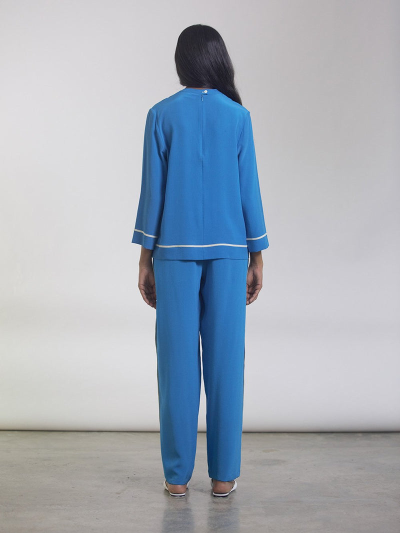 Bodice   I   Pants-These-Wide-Leg-Trousers-Are-Made-From-Fluid-Silk-Crepe-They-Have-Binding-On-The-Sides-And-Contrasting-Top-Stitching-Detail-On-The-Pockets-The-Trousers-Also-Feature-Pockets-On-Each-Side - Shop Cult Modern
