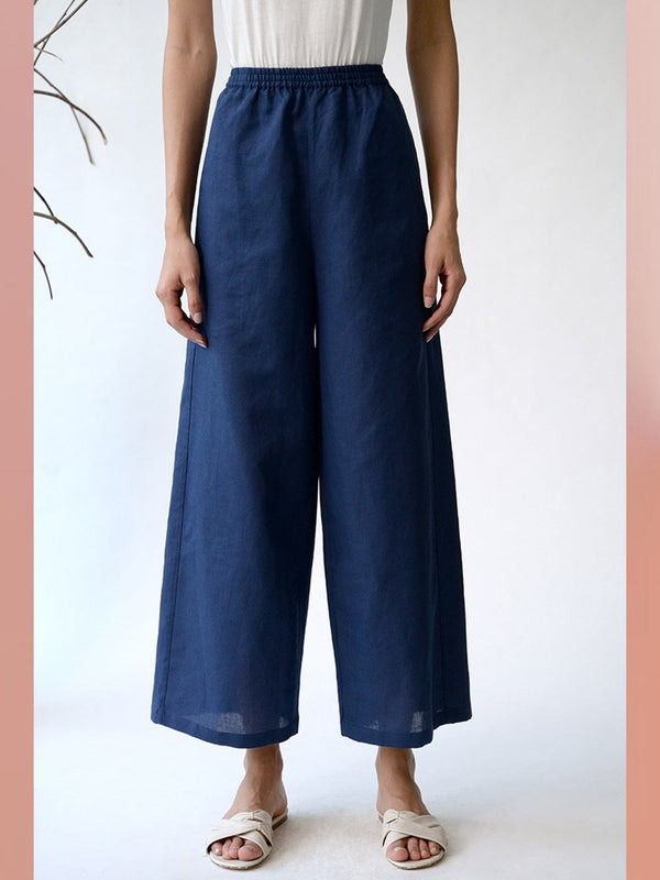 UMBAR by Payal Pratap   I   Pants  I  Our Wide Leg Slightly Cropped Pants Are Elasticated For That Comfortable Fit And Are Cut Away From The Body For That Perfect Summer Day - Shop Cult Modern