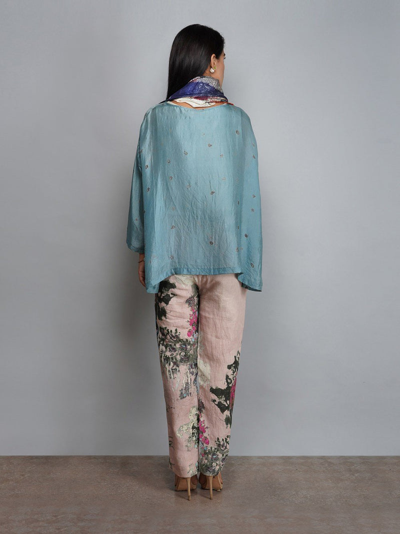 Yavi   I   Silk Top With Printed Pants And Scarf - Shop Cult Modern