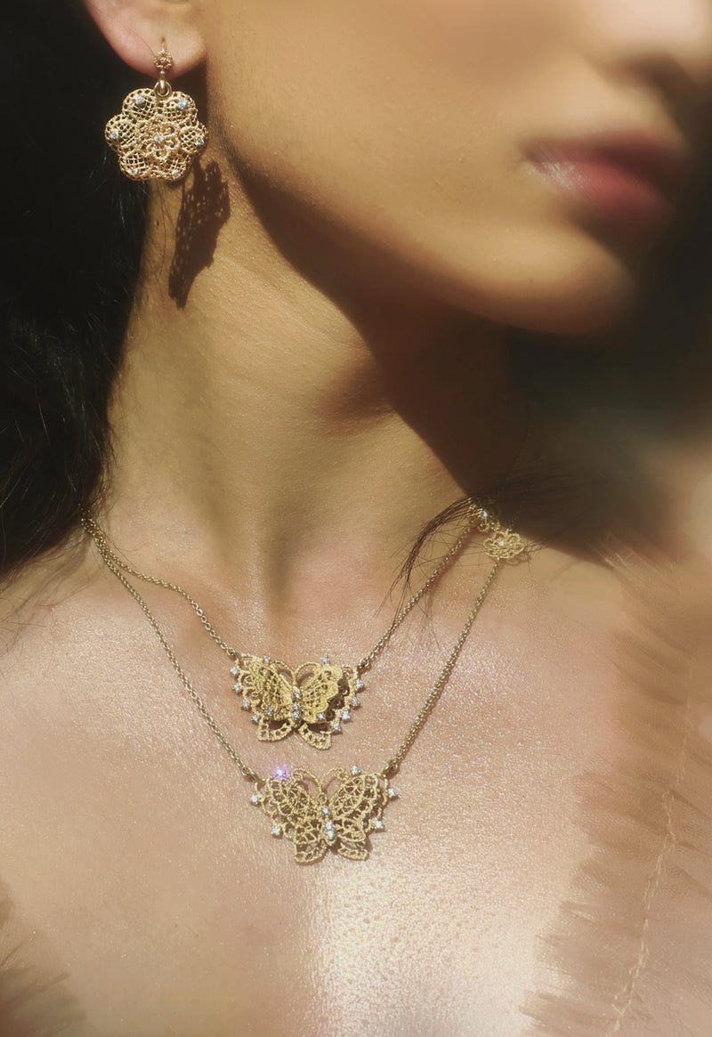 Shachee Fine Jewellery - rare-flower-hook-earrings-in-micromosaic-gold-and-diamonds - Shop Cult Modern