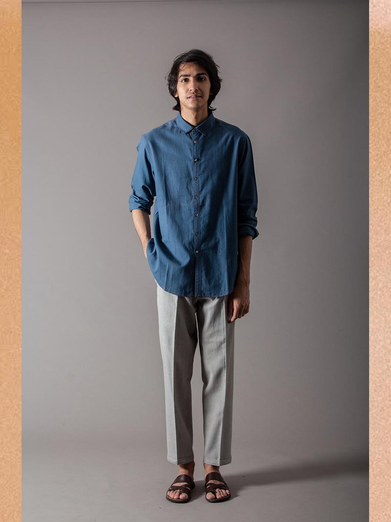 SUKETDHIR   I   SD Manmauji Shirt | Cotton | Blue - Shop Cult Modern