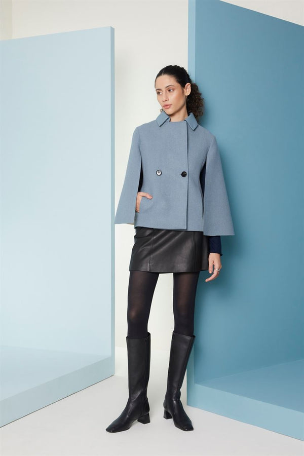 Perona   I   Womens-Outerwear-Poncho-Alanis-Pwa-Fv21-3100-Blue Gray  AS7678 - Shop Cult Modern