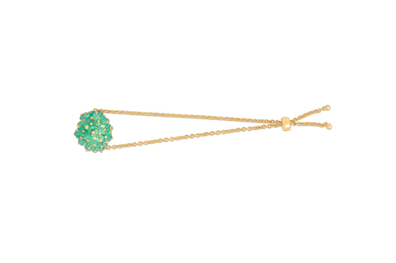Studio Tara   I   Bracelet 18K Yellow Gold With Emerald 9.5 Inchs Adjustable, 20/16Mm   BR482 - Shop Cult Modern