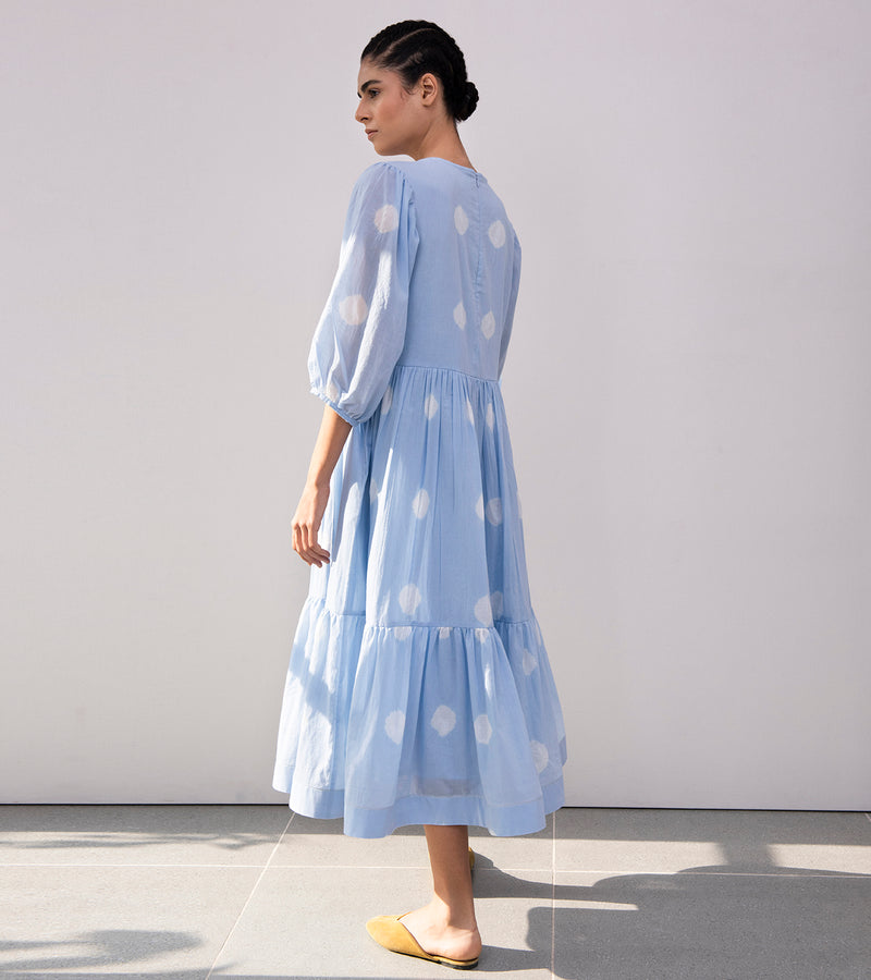 Khara Kapas Blue Poppy Shibori Dress - Shop Cult Modern