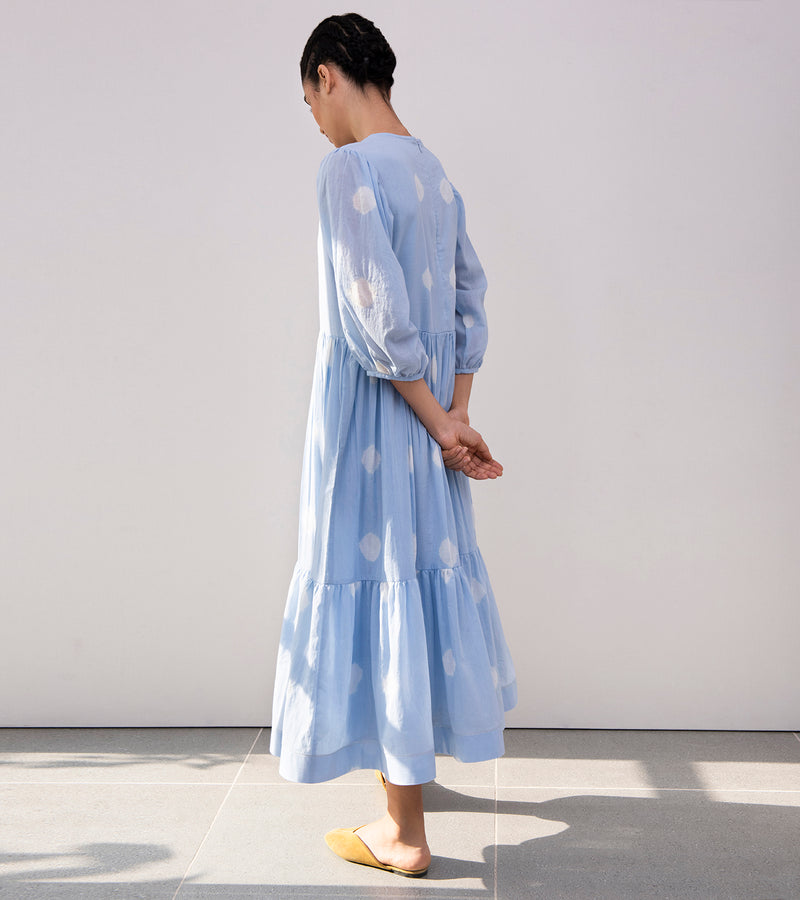 Khara Kapas Blue Poppy Shibori Dress - Shop Cult Modern
