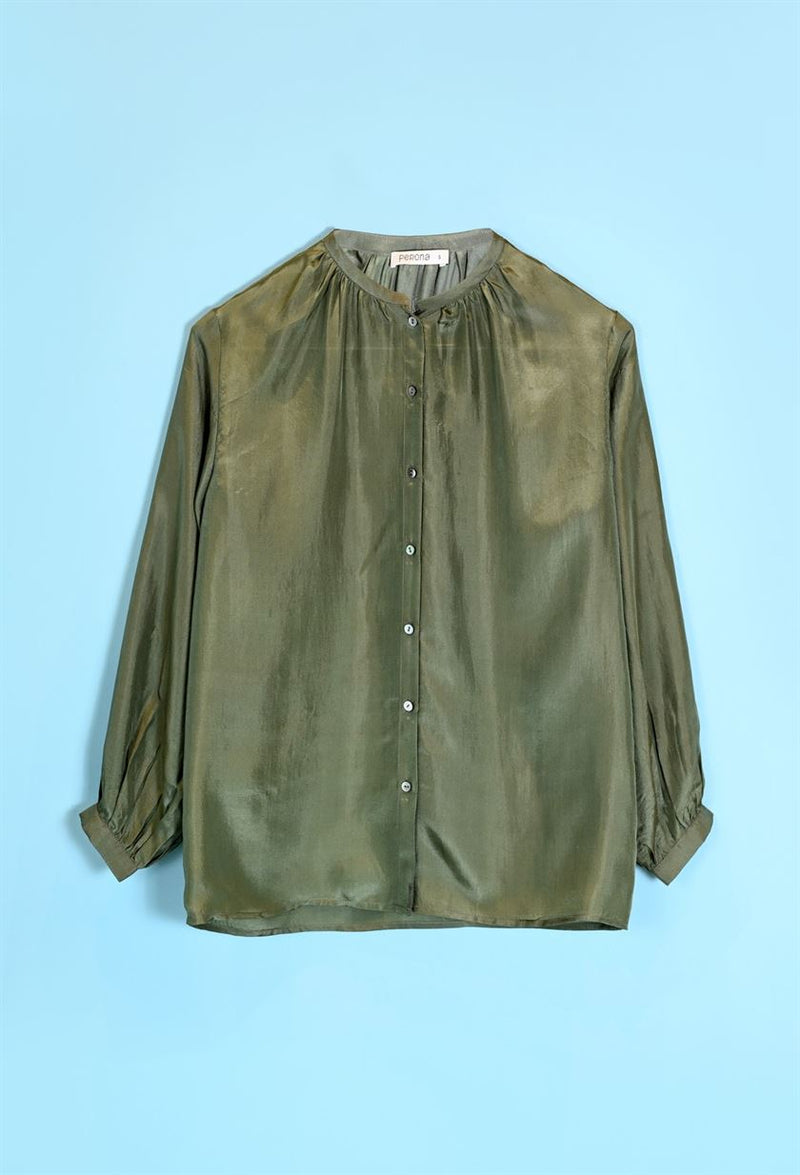 Perona   I   Womenshirts & Topshirts -Carlo-Pwa-Fv21-1102-Pine Green  AS7650 - Shop Cult Modern