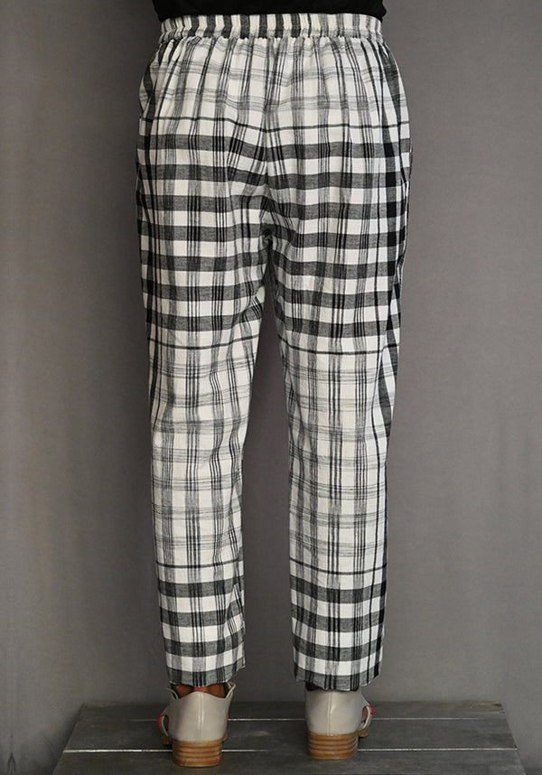 Amrich  Pants Handwoven Cotton Check Narrow Leg - Shop Cult Modern
