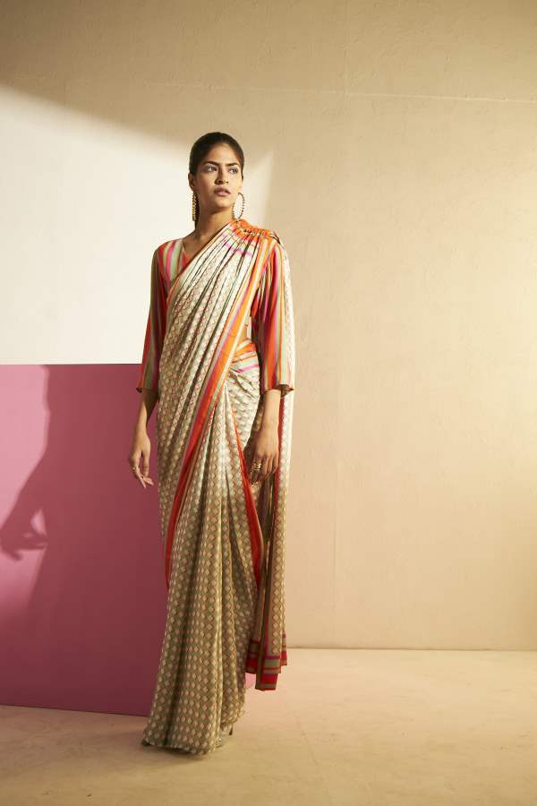 Cuin   I    Gathered Pallu Saree (Blouse Is Not Included) Modal Satin - Shop Cult Modern