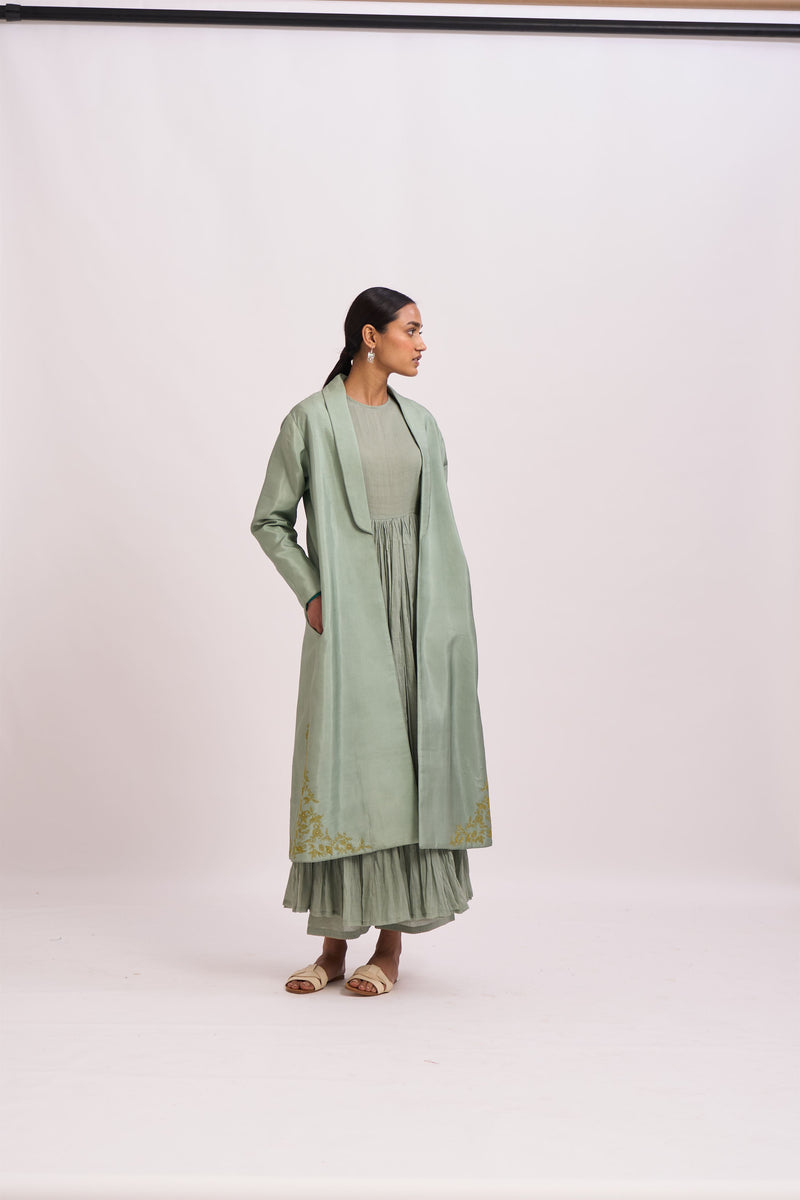 Dot   I   Navya Jasrah Light Green Jacket Silk Fabric In Jacket  Sea Green  SS22-NJ-1 - Shop Cult Modern