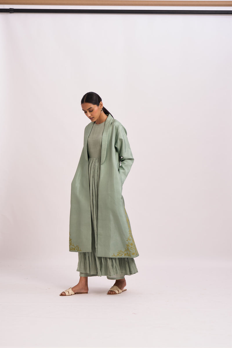 Dot   I   Navya Jasrah Light Green Jacket Silk Fabric In Jacket  Sea Green  SS22-NJ-1 - Shop Cult Modern